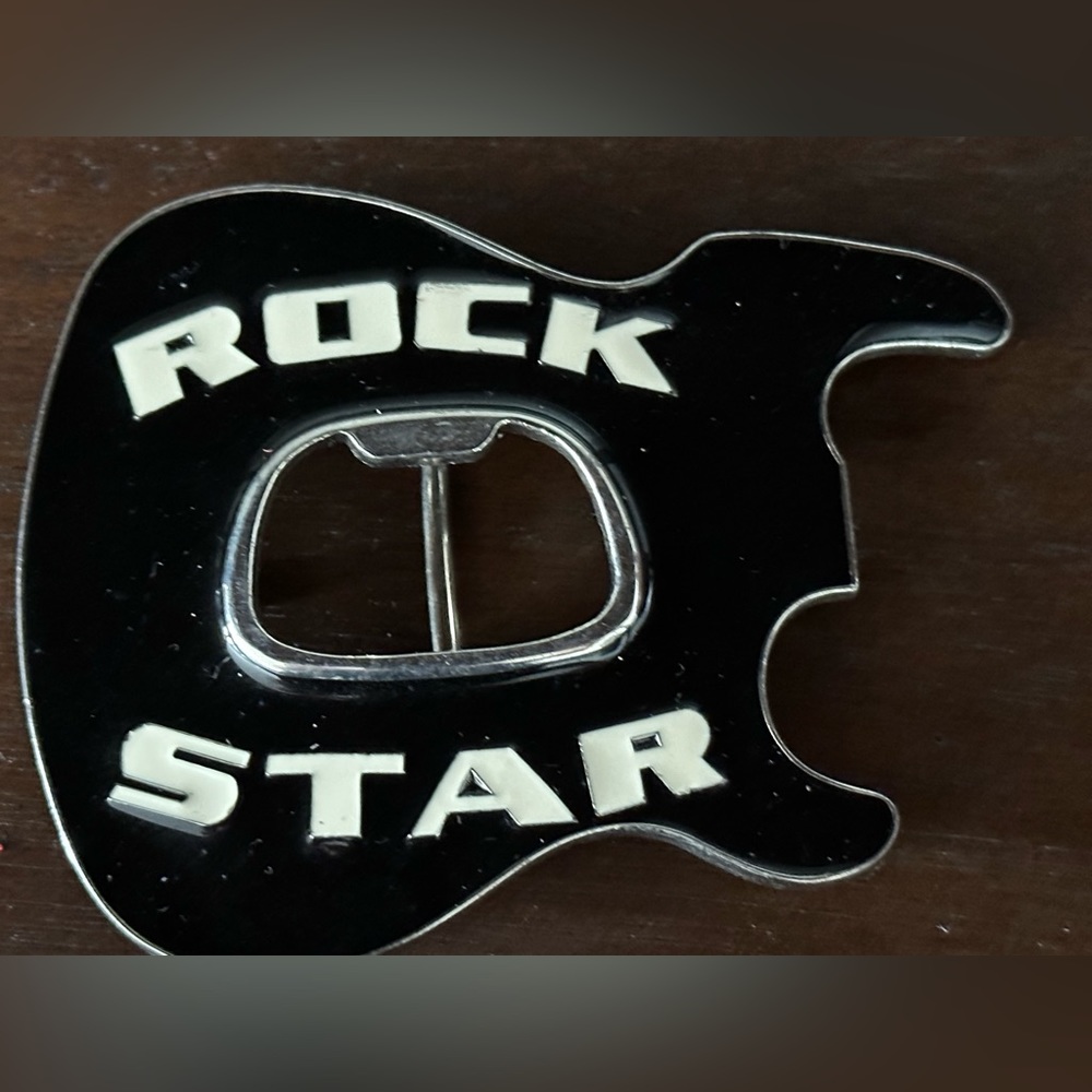 Rock star vintage enamel rock music star guitar Belt Buck